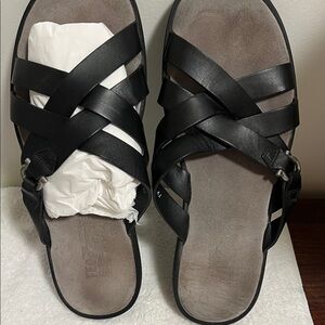 Salvatore Ferragamo Black Leather Sandals